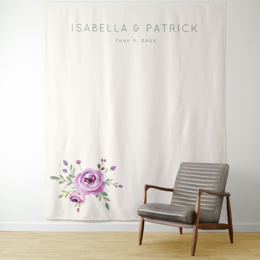 Romantische Pastel Bloemen Wandkleed (In situ)