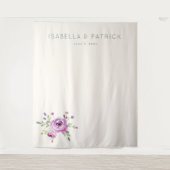 Romantische Pastel Bloemen Wandkleed (Voorkant)