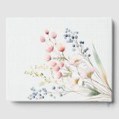 Romantische pastel bloemenbruiloft gastenboek (Achterkant)