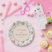 Romantische Pastel Bloementuin Papieren Bordje (Feest)