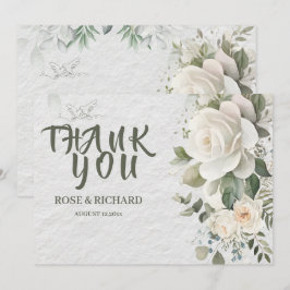 Romantische Pastel Botanische Trouw Dankkaart Bedankkaart