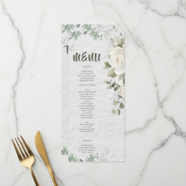 Romantische Pastel Botanische Trouw Menu Kaart