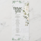 Romantische Pastel Botanische Trouw Menu Kaart (Achterkant)