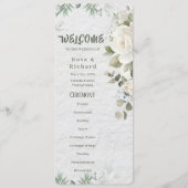 Romantische Pastel Botanische Trouwprogramma Kaart (Voorkant)