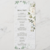 Romantische Pastel Botanische Trouwprogramma Kaart (Achterkant)