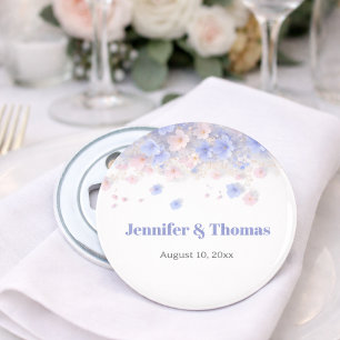 Romantische Pastel Cottagecore Wilde Bloemen Trouw Button Flesopener