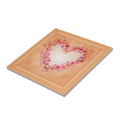 Romantische pastel harten en abstracte vormen desi tegeltje (Zijkant)