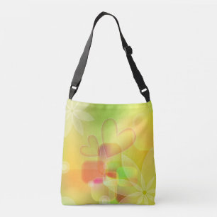 Romantische pastel harten en bloemen design crossbody tas