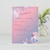 Romantische pastel kersenbloesem sakura bruiloft kaart (Staand voorkant)