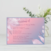 romantische pastel kersenbloesem sakura bruiloft kaart (Staand voorkant)