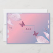 romantische pastel kersenbloesem sakura bruiloft kaart (Achterkant)