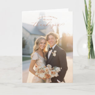 Romantische Pastel Kleuren Foto Met Dankbetuiging Bedankkaart