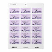 Romantische Pastel Paarse Bow & Damask Trouwlabel Etiket (Full Sheet)