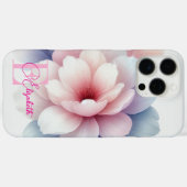 Romantische pastel roze bloem gepersonaliseerd Case-Mate iPhone case (Achterkant (horizontaal))