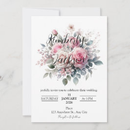 Romantische Pastel Roze Roos Bloemen Kaart