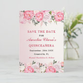 Romantische Pastel Rozen Bloemenzoet 16 Save The Date (Staand voorkant)