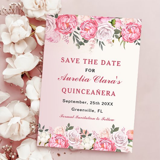 Romantische Pastel Rozen Bloemenzoet 16 Save The Date
