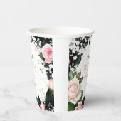 Romantische Pastel Rozen Bruidsdouche Papieren Bekers (Rechts)