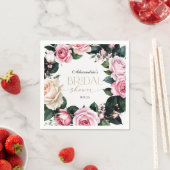 Romantische Pastel Rozen Bruidsdouche Servet (Insitu)