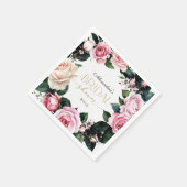 Romantische Pastel Rozen Bruidsdouche Servet (Hoek)