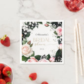 Romantische Pastel Rozen Bruidsdouche Servet (Insitu)