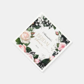 Romantische Pastel Rozen Bruidsdouche Servet (Hoek)
