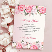 Romantische Pastel Rozen Sweet 16 Dank u kaart