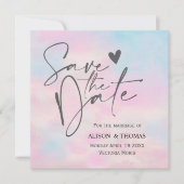 Romantische Pastel Save The Dates – Zachte Roze & (Voorkant)