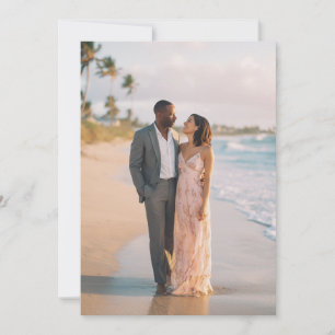 Romantische Pastel Strand Foto Kaart