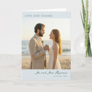Romantische Pastel Strandfoto Bedankkaart