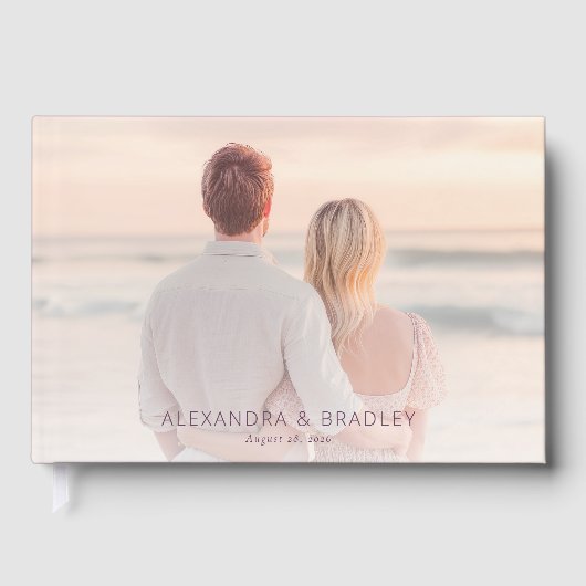 Romantische Pastel Strandfoto Gastenboek (Voorkant)