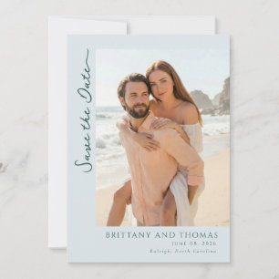 Romantische Pastel Strandfoto Save The Date