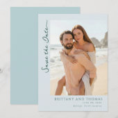 Romantische Pastel Strandfoto Save The Date (Voorkant / Achterkant)