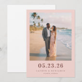 Romantische Pastel Strandfoto Save The Date (Voorkant / Achterkant)