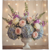 Romantische Pastel Urn Boeket Douchegordijn (Voorkant)