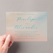 Romantische Pastel Waterverf Acryl Uitnodigingen (Insitu (Draagbaar))