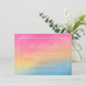 Romantische Pastel Waterverf Gradiënt Informatiekaartje (Staand voorkant)