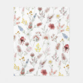 Romantische Pastel Waterverf Wilde Bloemen Fleece Deken (Voorkant)