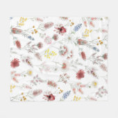 Romantische Pastel Waterverf Wilde Bloemen Fleece Deken (Voorkant (Horizontaal))