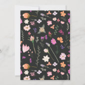 Romantische pastel wilde bloemen baby shower kaart (Achterkant)