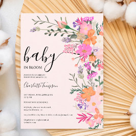 Romantische pastel wilde bloemen baby shower kaart