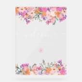 Romantische pastel wilde bloemen lente welkom acryl bord (Voorkant)