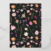 Romantische pastel wilde bloemen lente zoet 16 folie uitnodiging (Achterkant)