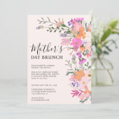 Romantische pastel wilde bloemen moederdag kaart (Staand voorkant)