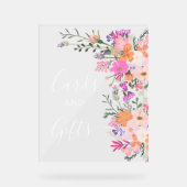 Romantische pastel wilde bloemen vrijgezellenfeest acryl bord (Voorkant)