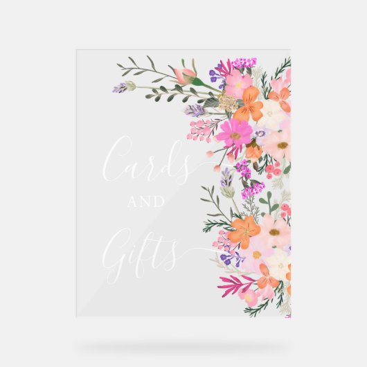 Romantische pastel wilde bloemen vrijgezellenfeest acryl bord (Voorkant)