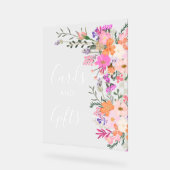 Romantische pastel wilde bloemen vrijgezellenfeest acryl bord (Hoek)