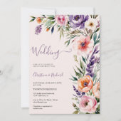 Romantische Pastel Wildflower Spring Wedding Kaart (Voorkant)