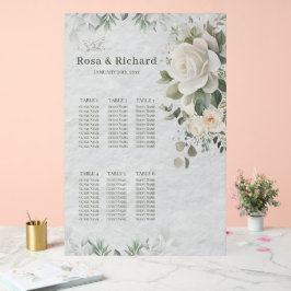 Romantische Pastelkleurige Botanische Trouw Stoele Acryl Bord