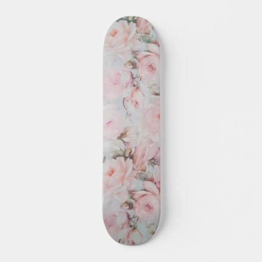 Romantische pastelroze blauwgroen elegante rozen b persoonlijk skateboard (Voorkant)